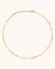 November Citrine Beaded Choker Necklace by ZodiGlow, citrine gold delicate necklace, main product view