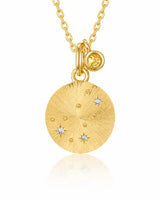 November Citrine Birthstone & Scorpio Zodiac Necklace by ZodiGlow, citrine gold birthstone necklace, main product view