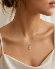 November Citrine Birthstone Teardrop Necklace by ZodiGlow, citrine birthstone delicate necklace, detail view