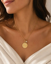 October Opal Birthstone & Libra Zodiac Necklace by ZodiGlow, opal gold birthstone necklace, detail view