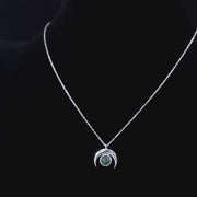 Sylva Moss Agate Crescent Necklace