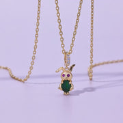 Luna Jade Bunny Pendant Necklace
