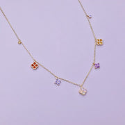 Lumière Clover White Diamond Necklace