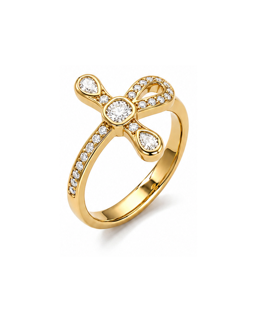 Ribbon Knot Crystal Ring