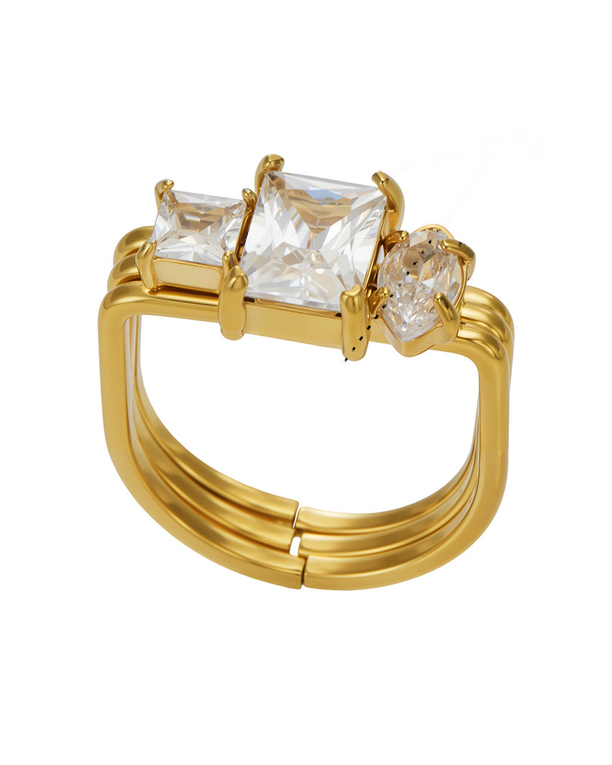 Crystal Clear Prism Trio Ring Series