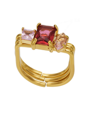 Rose Pink Prism Trio Ring Series
