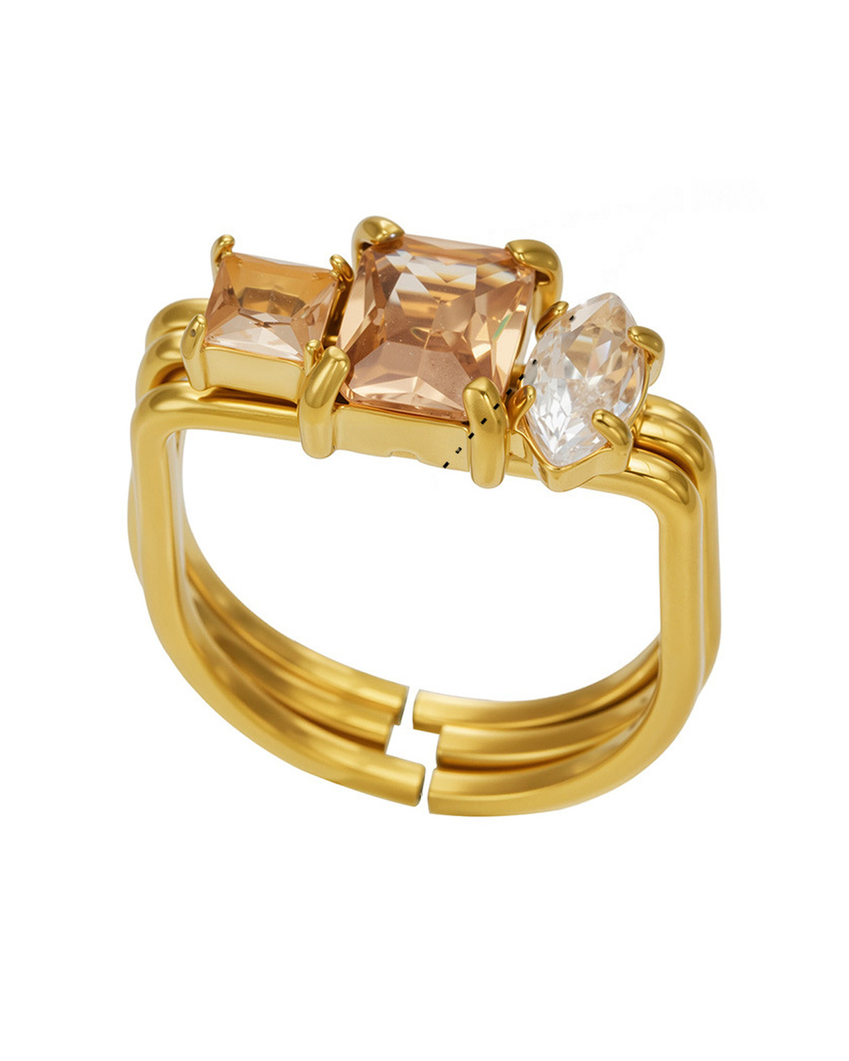 Champagne Prism Trio Ring Series