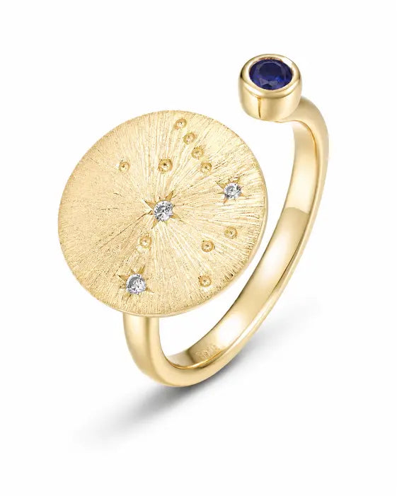 September Sapphire Adjustable Birthstone Ring