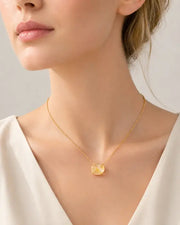 Solara Citrine Necklace by ZodiGlow, citrine gold black necklace, detail view