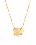 Solara Citrine Necklace by ZodiGlow, citrine gold black necklace, main product view