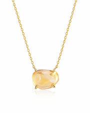 Solara Citrine Necklace by ZodiGlow, citrine gold black necklace, main product view