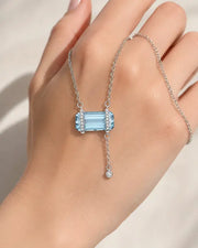 Topaz Sugar Drop Necklace by ZodiGlow, topaz crystal delicate necklace, angle view