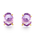 Violet Mirage Pink Amethyst Stud Earrings by ZodiGlow, amethyst pink gold earrings, main product view