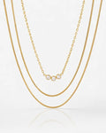 Wishlight Trio Layered Necklace by ZodiGlow, gold delicate necklace, main product view