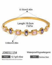 Styled view of 5-Piece Waterproof Crystal Bangle Bracelet Set by Zodiglow