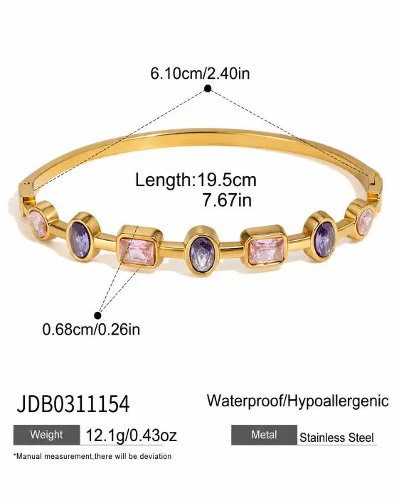 Styled view of 5-Piece Waterproof Crystal Bangle Bracelet Set by Zodiglow
