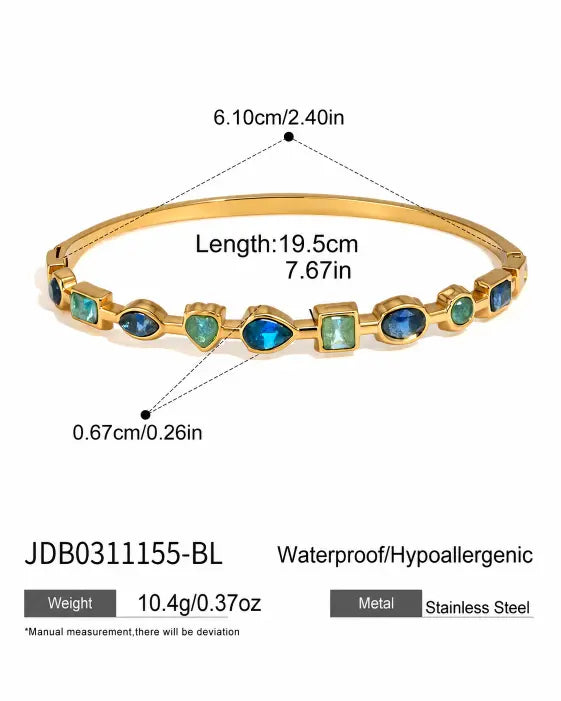 Additional view 7 of 5-Piece Waterproof Crystal Bangle Bracelet Set by Zodiglow