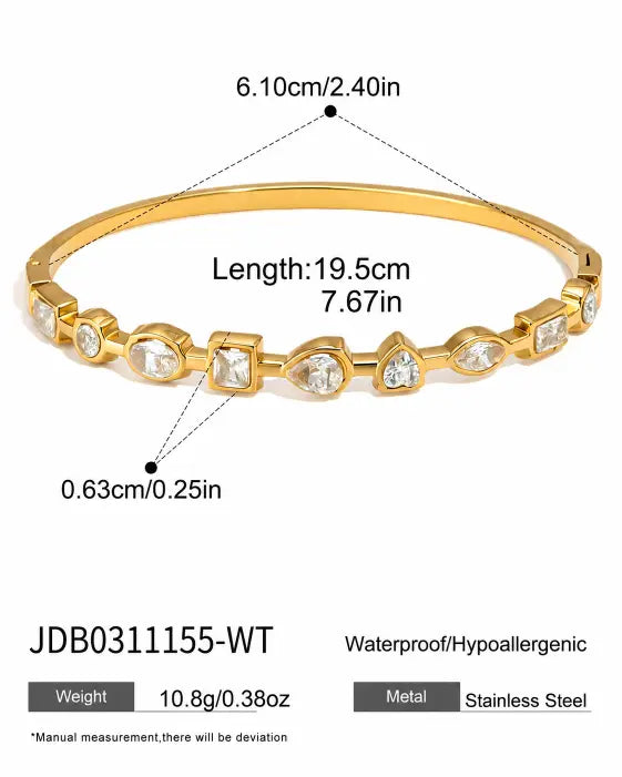 Additional view 8 of 5-Piece Waterproof Crystal Bangle Bracelet Set by Zodiglow