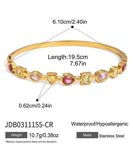 Additional view 9 of 5-Piece Waterproof Crystal Bangle Bracelet Set by Zodiglow