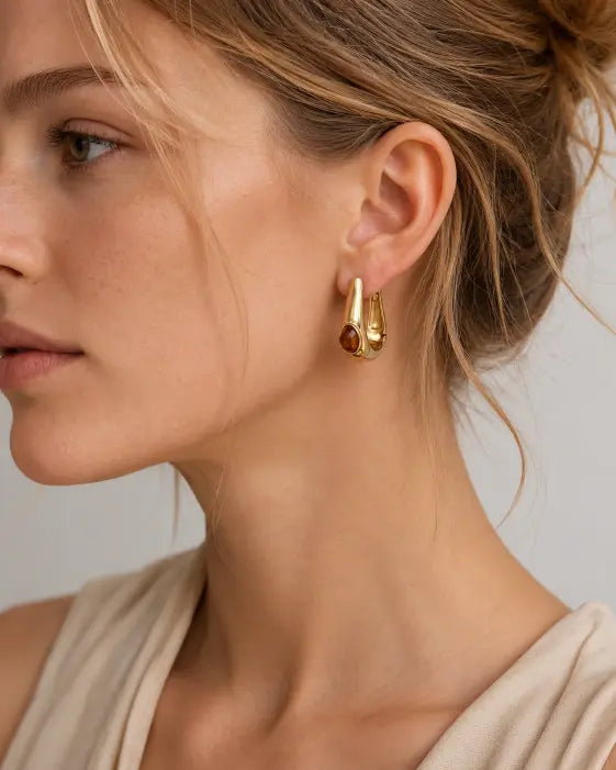 Alternate view of Amber Glow Drop Earrings by Zodiglow