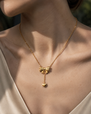 Close-up view of Amelie Bow Jewelry Set by Zodiglow