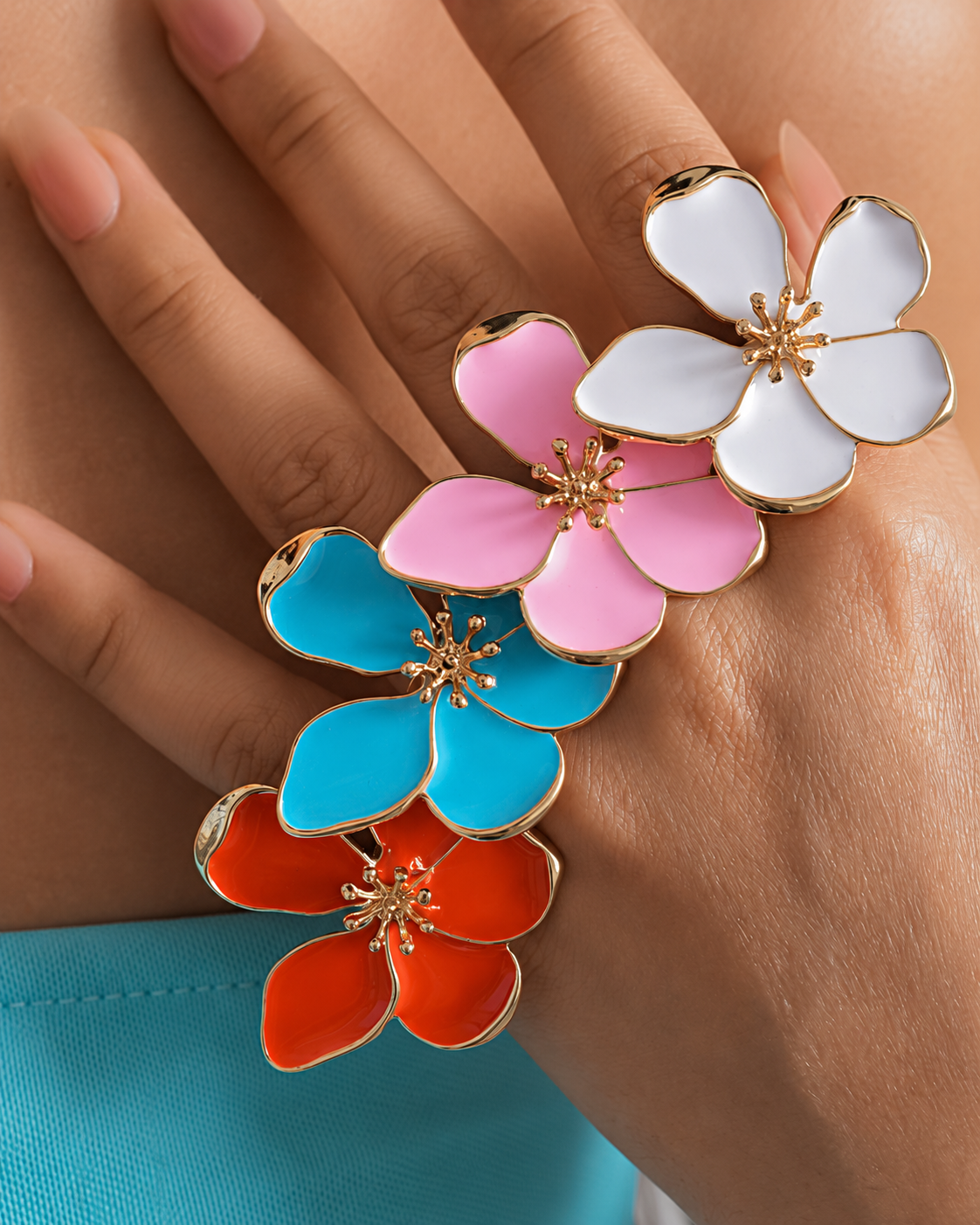 Alternate view of Amelie Enamel Bloom Ring by Zodiglow