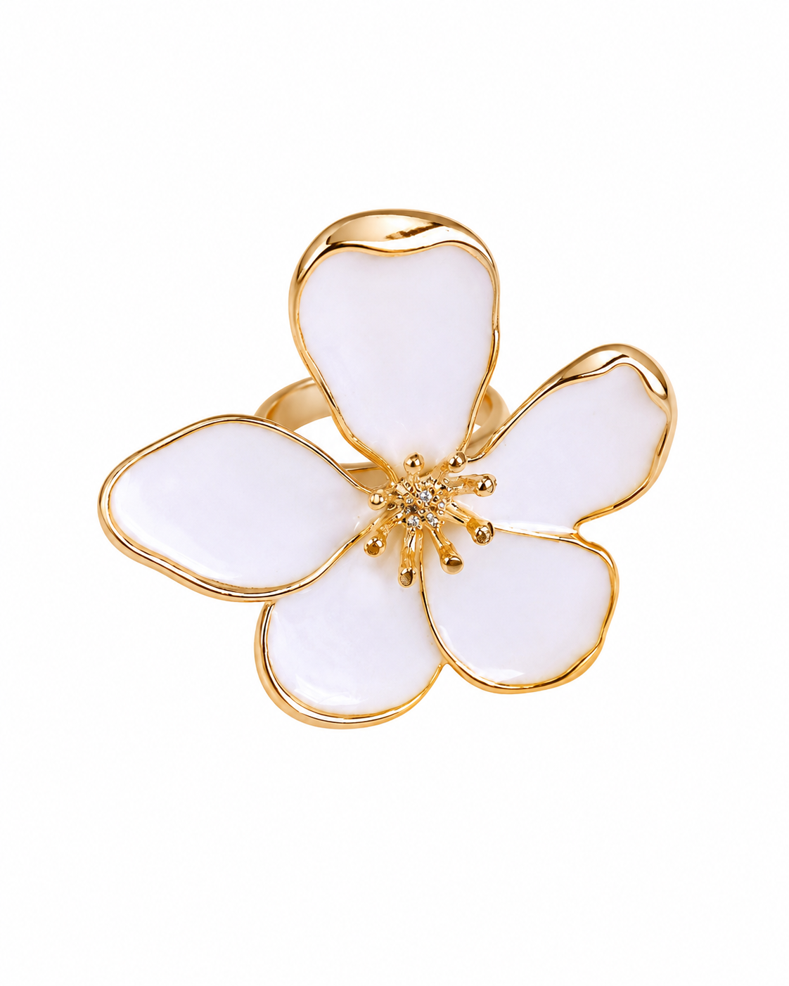 Front view of Amelie Enamel Bloom Ring by Zodiglow