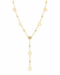 Front view of Amora Heart Cascade Zircon Necklace by Zodiglow
