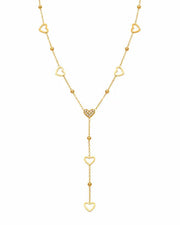 Front view of Amora Heart Cascade Zircon Necklace by Zodiglow