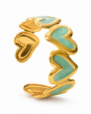 Detail view of Amora Heart Cuff Bracelet by Zodiglow