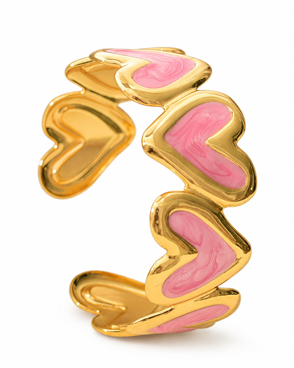 Styled view of Amora Heart Cuff Bracelet by Zodiglow
