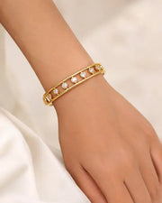 Alternate view of Amora Heart Gold Cuff Bracelet by Zodiglow