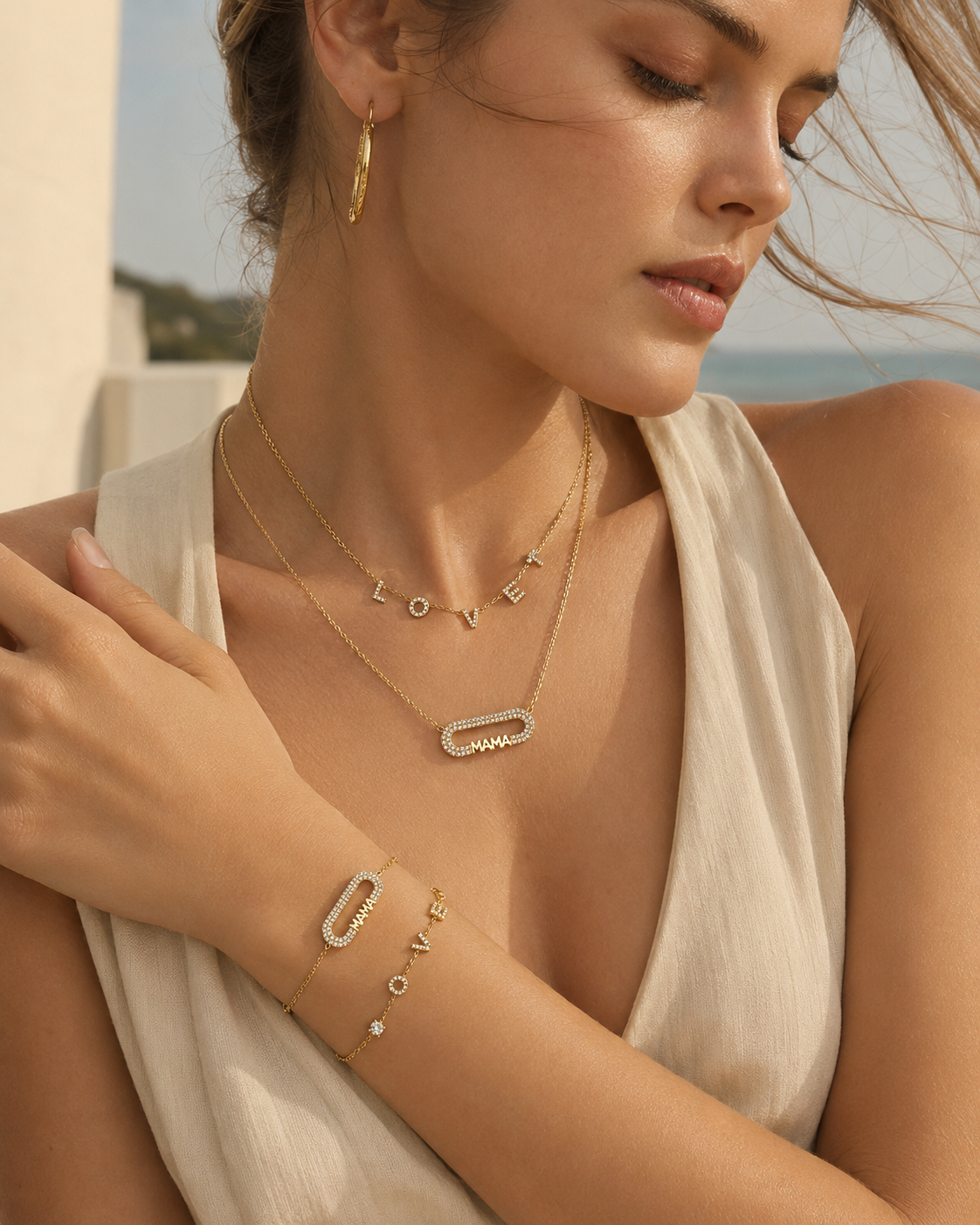 Detail view of Amora Love & Mama Jewelry by Zodiglow