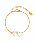 Front view of Amora Paw Heart Bracelet by Zodiglow