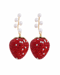 Front view of Amora Strawberry Drop Earrings by Zodiglow