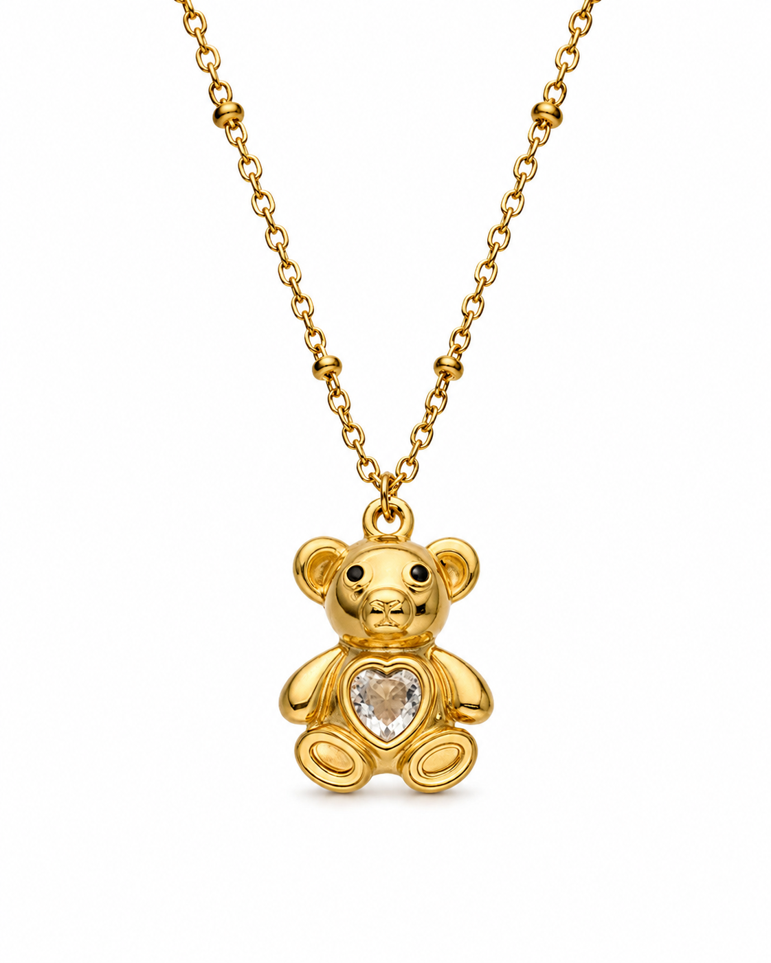 Detail view of Amora Bear Necklace by Zodiglow