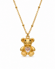 Side view of Amora Bear Necklace by Zodiglow