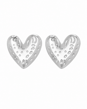 Alternate view of Amora Textured Heart Earrings by Zodiglow