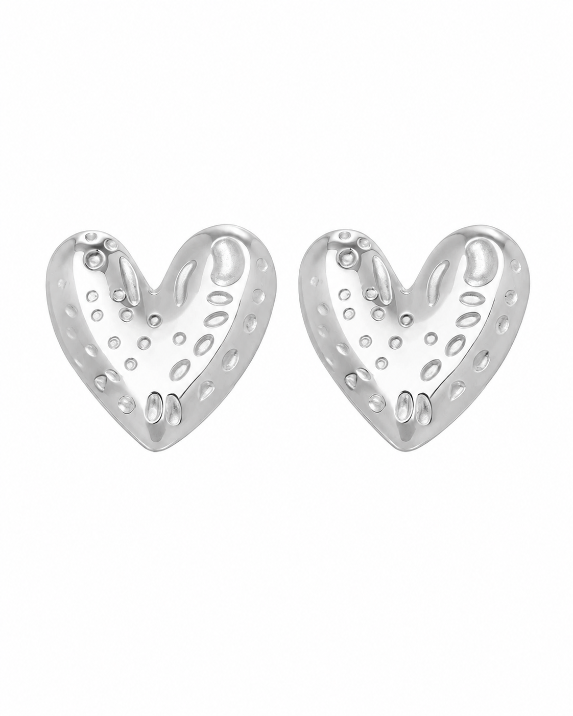 Alternate view of Amora Textured Heart Earrings by Zodiglow