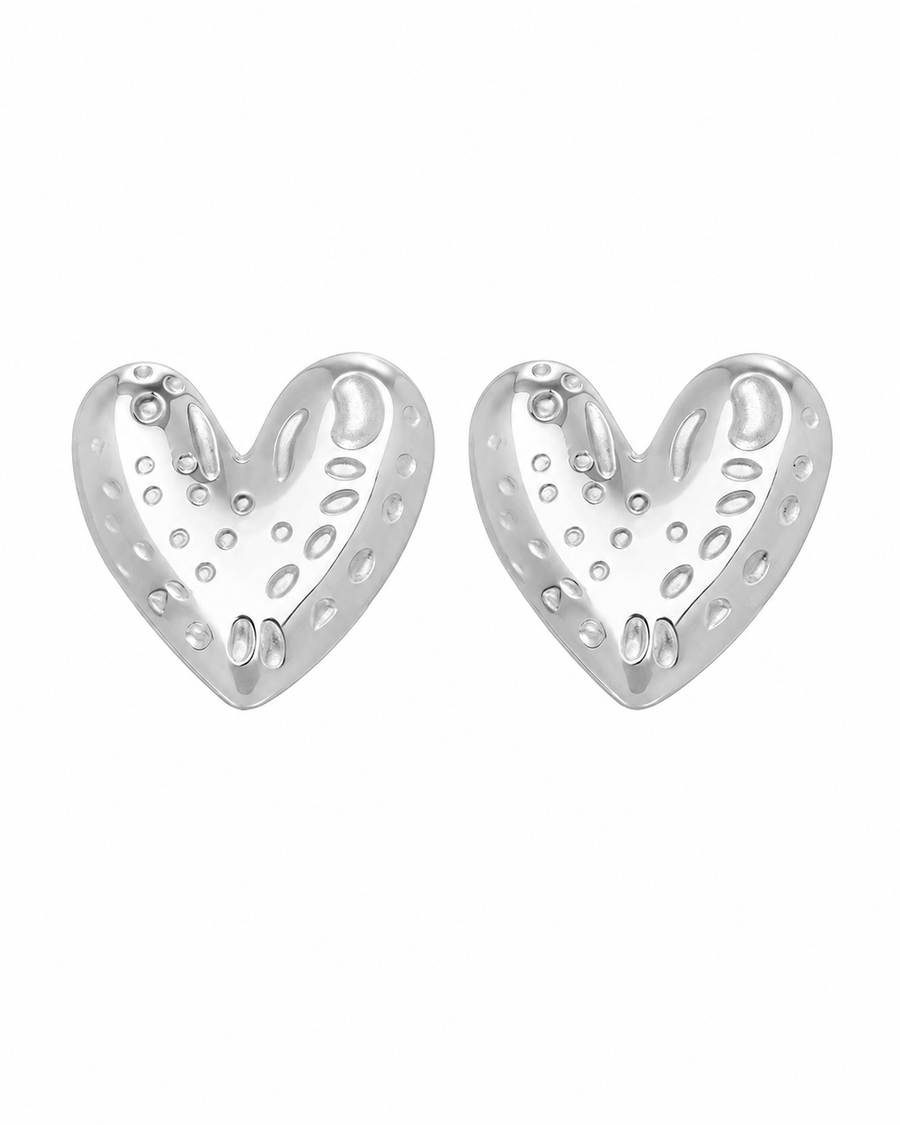 Amora Textured Heart Earrings