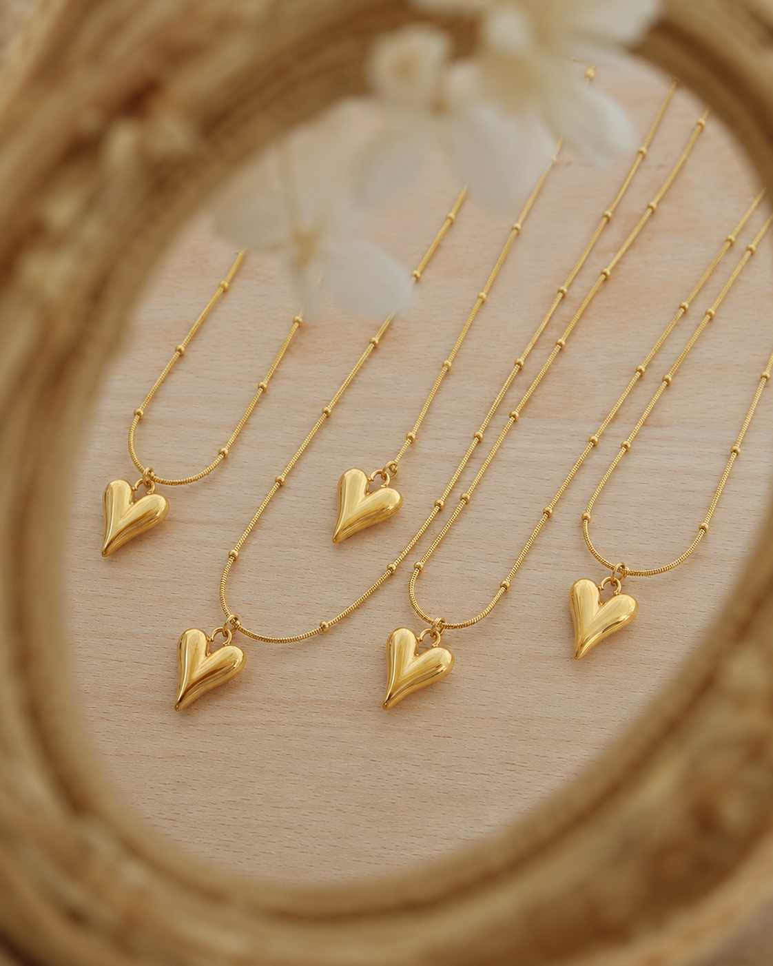 Alternate view of Amorette Sculpted Heart Pendant Necklace by Zodiglow
