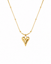 Front view of Amorette Sculpted Heart Pendant Necklace by Zodiglow