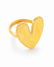 Close-up view of Amour Enamel Heart Ring by Zodiglow