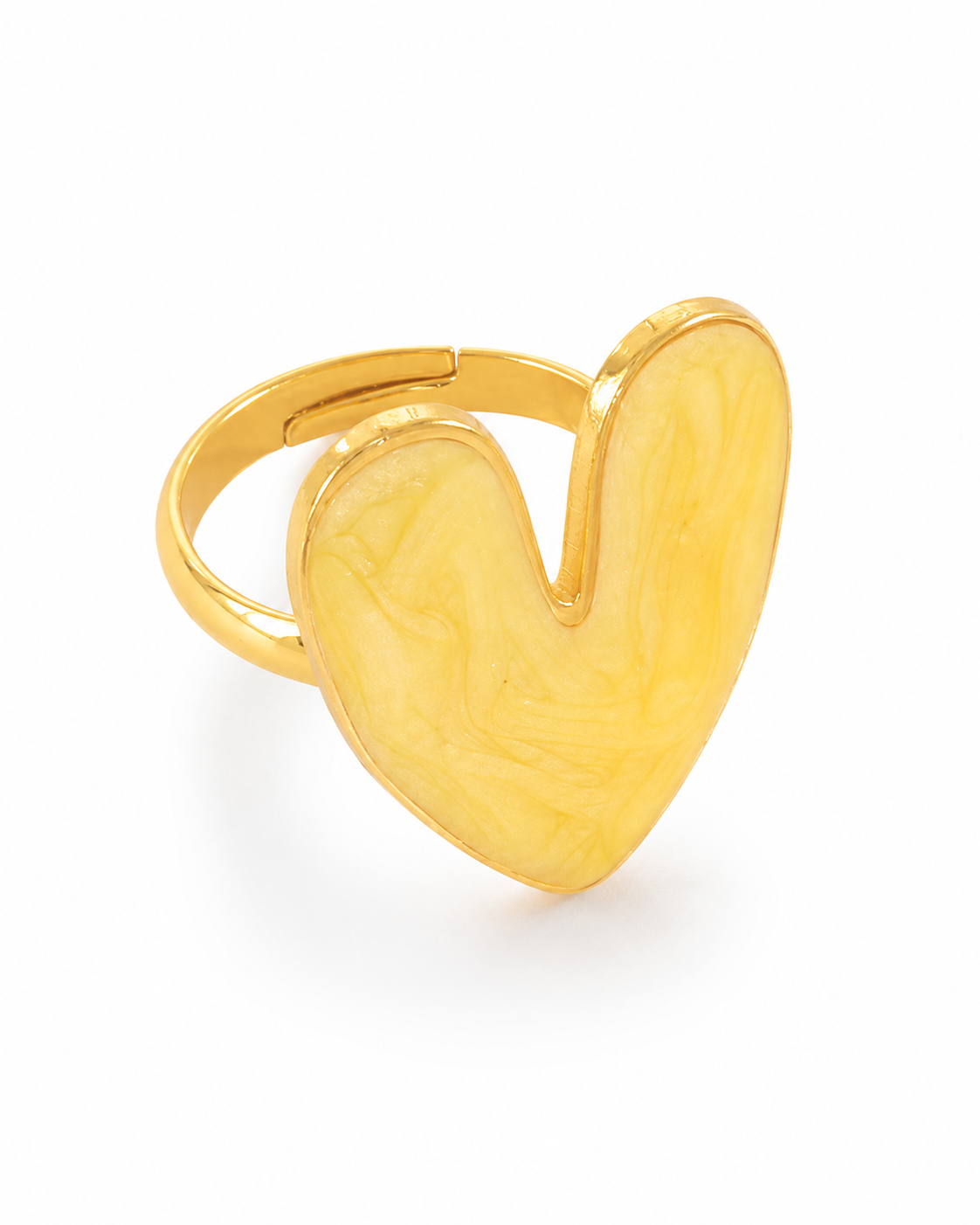 Close-up view of Amour Enamel Heart Ring by Zodiglow