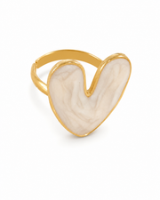 Detail view of Amour Enamel Heart Ring by Zodiglow
