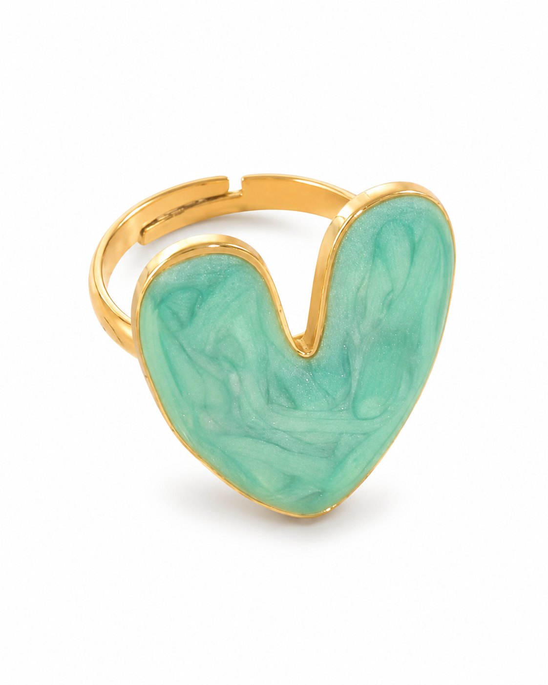 Side view of Amour Enamel Heart Ring by Zodiglow