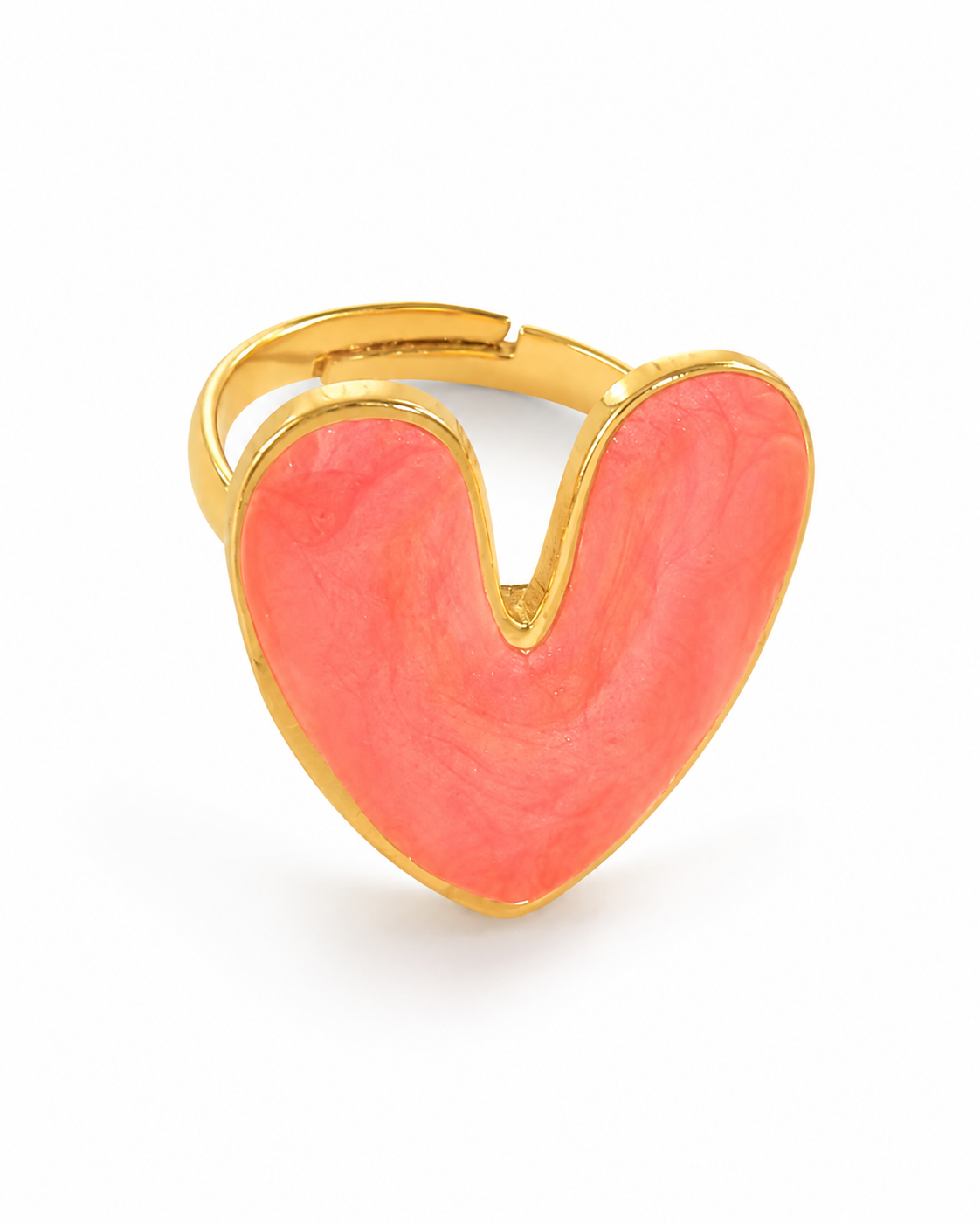 Styled view of Amour Enamel Heart Ring by Zodiglow