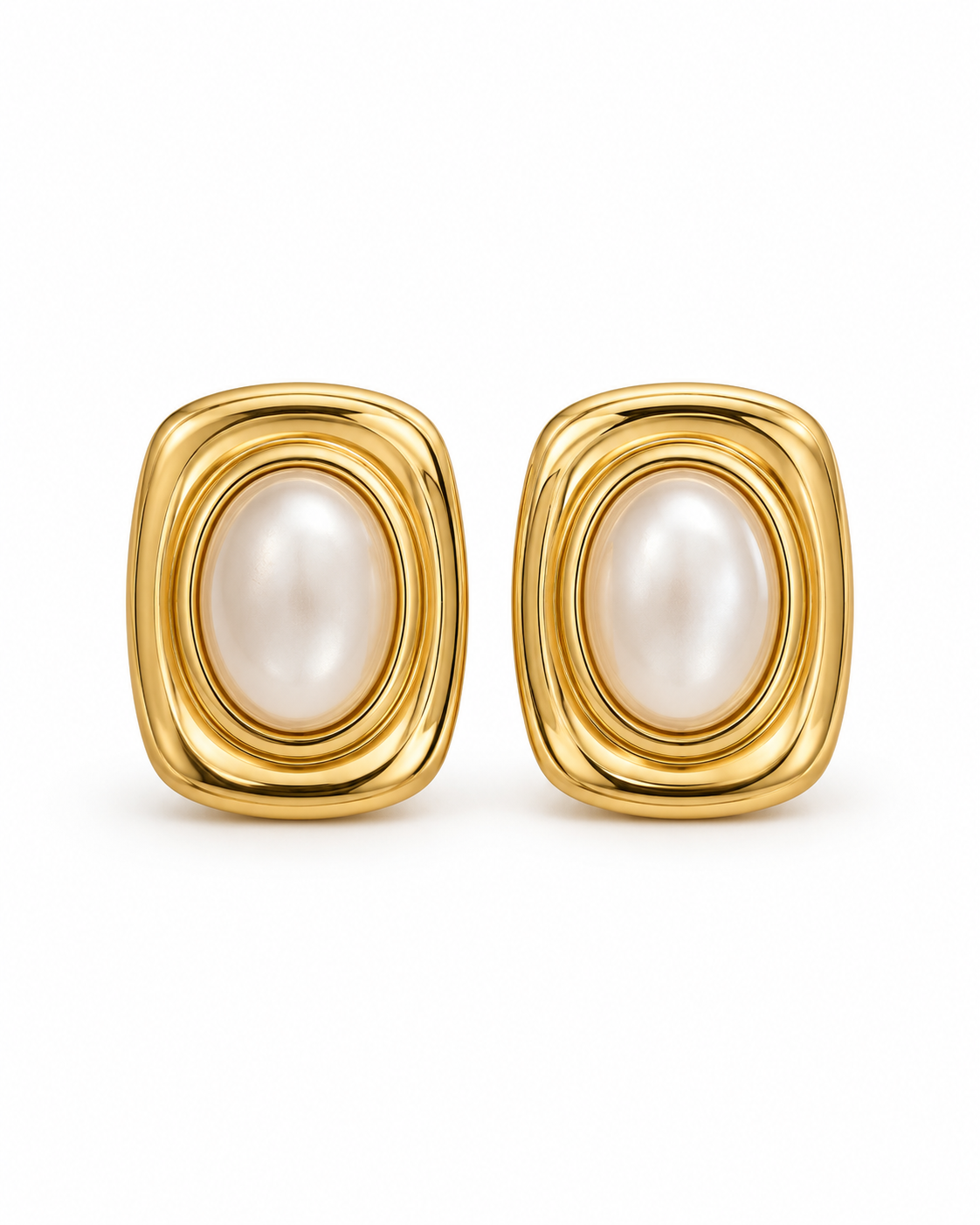 Close-up view of Lumière Sculptural Stud Earrings by Zodiglow