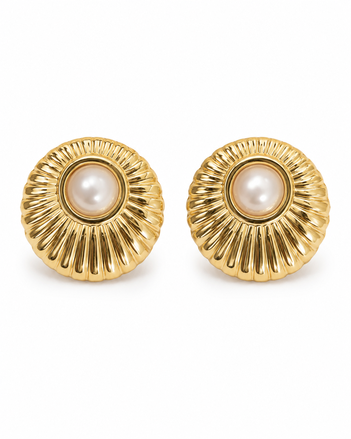 Detail view of Lumière Sculptural Stud Earrings by Zodiglow
