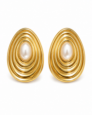 Side view of Lumière Sculptural Stud Earrings by Zodiglow